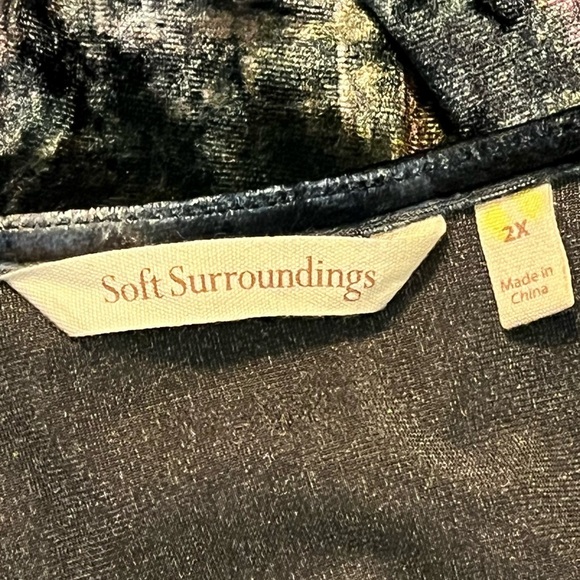 Soft Surroundings Alize Top Crushed Velvet Boxy Lagenlook Half Sleeves Size 2XL - Picture 3 of 8